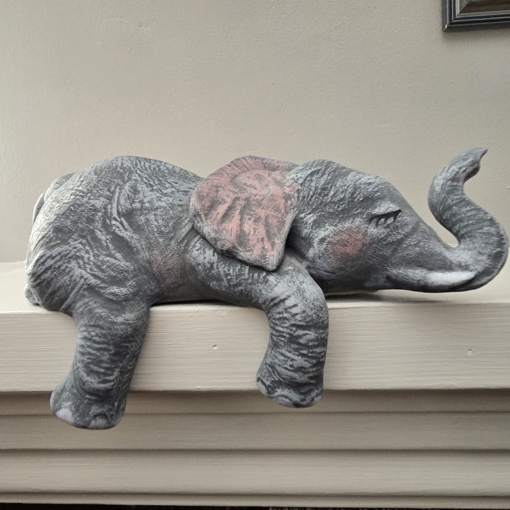 Elephant Shelf Sleeper Adorable Nursery Decor Ledge Shelf Grey Baby